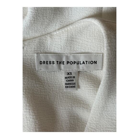 Dress the Population Catalina crepe cocktail dress off white X-Small XS - Picture 6 of 8